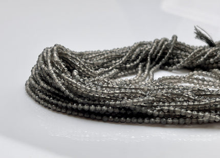 2-2.5 mm Faceted Round Tiny Gray Moonstone Gemstone Beads Genuine Natural Moonstone Loose Beads 13 Inches Strand #4113