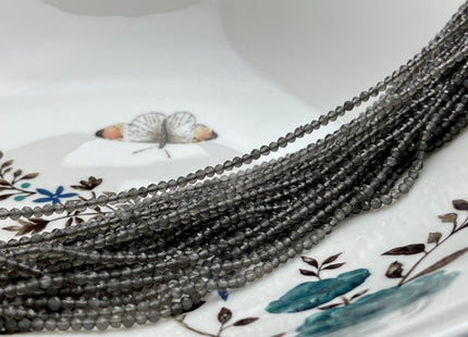 2-2.5 mm Faceted Round Tiny Gray Moonstone Gemstone Beads Genuine Natural Moonstone Loose Beads 13 Inches Strand #4113