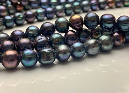 10-11 mm Large Hole Peacock Color Potato Freshwater Pearl Beads Hole Size 2.2 mm Large Hole Beads Large Hole Freshwater Pearls #1465