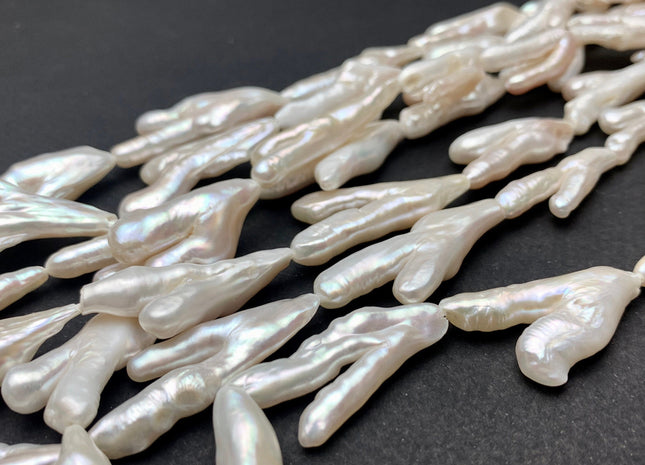 Rare Chicken Feet Shape Genuine Freshwater Pearl Beads in Natural White and Light Pink Colors, Limited Edition Pearl, Loose Beads #75