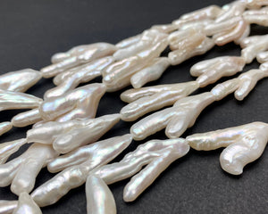 Rare Chicken Feet Shape Genuine Freshwater Pearl Beads in Natural White and Light Pink Colors, Limited Edition Pearl, Loose Beads #75