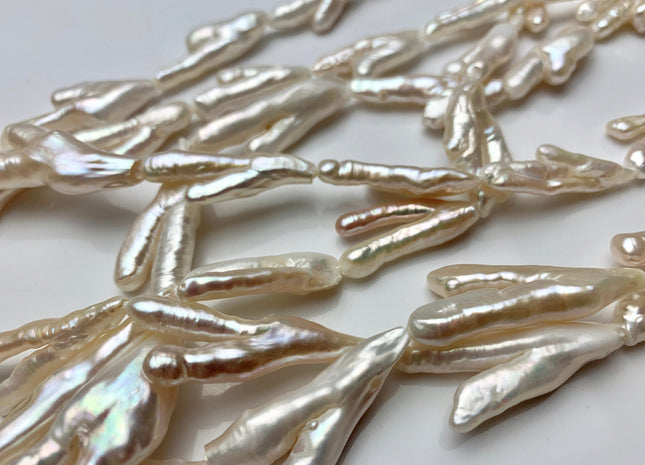 Rare Chicken Feet Shape Genuine Freshwater Pearl Beads in Natural White and Light Pink Colors, Limited Edition Pearl, Loose Beads #75