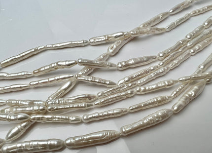 4-5x20-30mm Natural White Biwa Stick Freshwater Pearls Genuine Natural White Long Stick Pearls Freshwater Pearl Beads #P2291