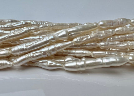 4-5x20-30mm Natural White Biwa Stick Freshwater Pearls Genuine Natural White Long Stick Pearls Freshwater Pearl Beads #P2291