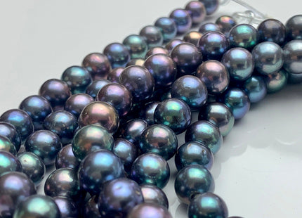8-8.5mm Half Strand AAA Potato Rainbow Peacock Freshwater Pearls 2.1mm Hole Genuine Large Hole Freshwater Pearls #168