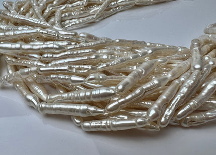 4-5x20-30mm Natural White Biwa Stick Freshwater Pearls Genuine Natural White Long Stick Pearls Freshwater Pearl Beads #P2291