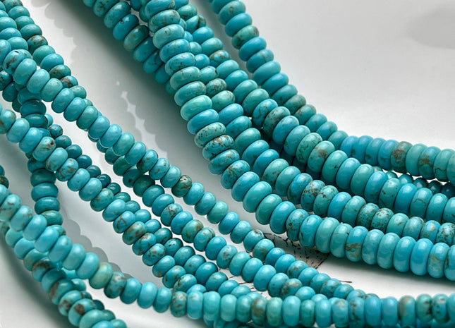 4.5mm 6mm 8mm Smooth Rondelle Shape Turquoise Gemstone Beads Green #4067