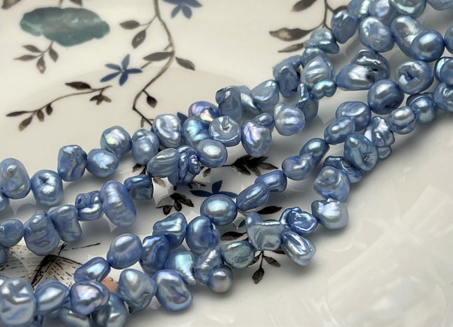 7x8-11 mm Sky Blue Top Drilled Keshi Freshwater Pearls Genuine High Luster Freshwater Keshi Pearls #P1750