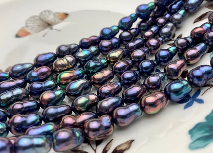 7x10-12 mm AAA Rainbow Peacock Edison Baroque Freshwater Pearl Tear Drop Shape Beads Genuine High Luster Top Quality Edison Pearls #P1626