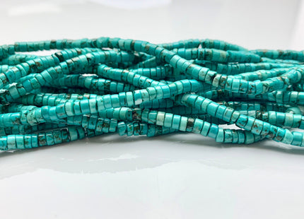 4 mm Turquoise Heishi Rondelle Shape Gemstones Loose Beads 15 Inches Strand #2580