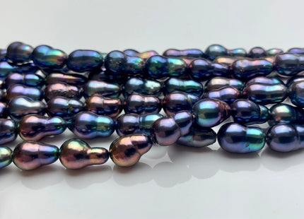 7x10-12 mm AAA Rainbow Peacock Edison Baroque Freshwater Pearl Tear Drop Shape Beads Genuine High Luster Top Quality Edison Pearls #P1626