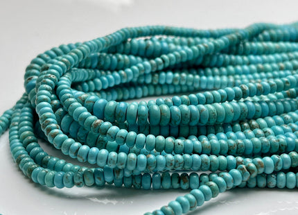 4.5mm 6mm 8mm Smooth Rondelle Shape Turquoise Gemstone Beads Green #4067