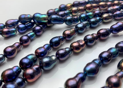 7x10-12 mm AAA Rainbow Peacock Edison Baroque Freshwater Pearl Tear Drop Shape Beads Genuine High Luster Top Quality Edison Pearls #P1626