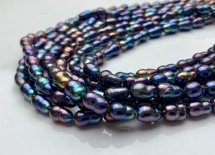 7x10-12 mm AAA Rainbow Peacock Edison Baroque Freshwater Pearl Tear Drop Shape Beads Genuine High Luster Top Quality Edison Pearls #P1626