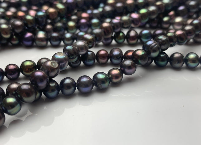5 mm Peacock Color Potato Freshwater Pearl Bead Genuine Peacock Color Freshwater Pearls #1527