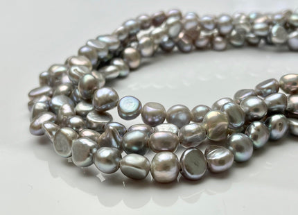 9 mm AAA Large Hole Freshwater Pearl Nuggets Hole Size 2.1 mm, Pinkish Gray Color Genuine Freshwater Pearl Potato Nugget Pearl Beads #1074