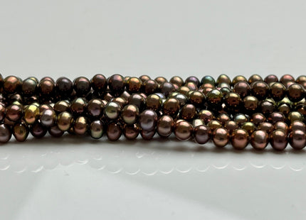 5-5.5 mm AA Metallic Brown Peacock Color Potato Freshwater Pearl Beads Genuine High Luster Tiny Small Potato Freshwater Pearls #P2072