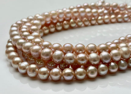 9-10 mm AAA Natural Pink OR Mauve Pink Colored Semi Round Freshwater Pearl Beads, Semi Round Freshwater Pearls #1249