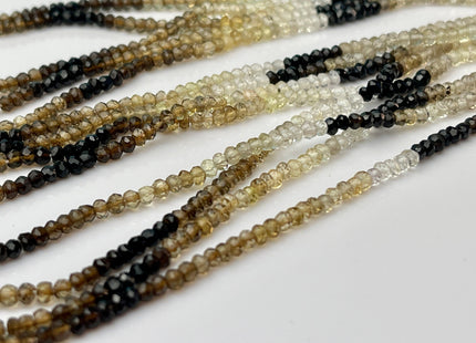 3 mm Natural Shaded Champagne Quartz Gemstone Beads Faceted Rondelle Shape Genuine Champagne Quartz Gemstone Bead 13.5 Inches Strand #4169
