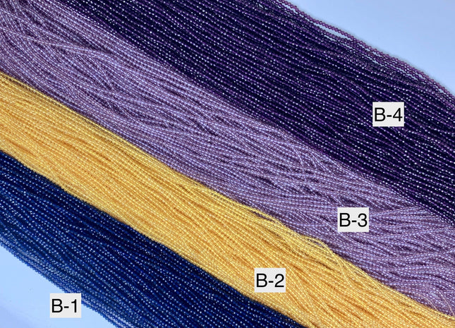 2 mm Faceted Round Crystal Seed Beads Full Strand 15 Inches Crystal Beads #2416