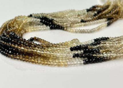 3 mm Natural Shaded Champagne Quartz Gemstone Beads Faceted Rondelle Shape Genuine Champagne Quartz Gemstone Bead 13.5 Inches Strand #4169