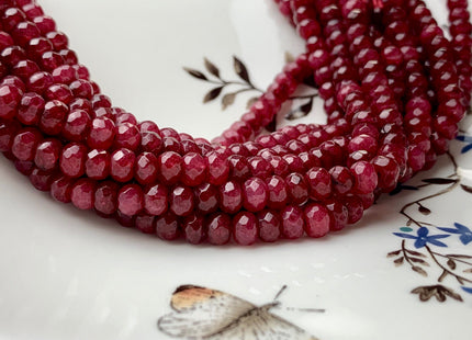 BEST DEAL 4x6 mm Faceted Rondelle Red And Mahogany Color Agate Gemstone Beads Genuine Agate Gemstone Loose Beads 14 Inches Strand #2772