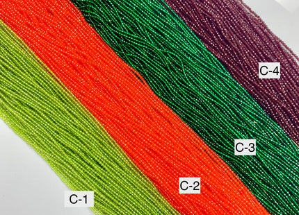 2 mm Faceted Round Crystal Seed Beads Full Strand 15 Inches Crystal Beads #2416