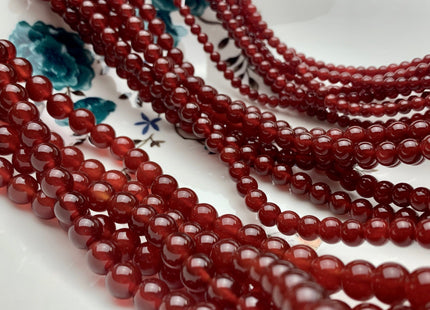 4mm 6mm 8mm 10mm 12mm 14mm AAA Natural Smooth Round Carnelian Beads July Birthstone Natural Dark Red Carnelian Beads 15 Inches Strand #2874