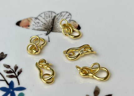6x16-20 mm 925 Sterling Silver Hook Bali Clasp Findings Genuine Sterling Silver S Shape Clasp with Closed Jump Rings DIY Jewelry #10118