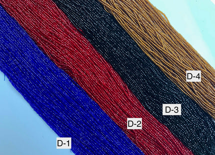 2 mm Faceted Round Crystal Seed Beads Full Strand 15 Inches Crystal Beads #2416