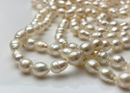 6-7x8 mm Natural White Baroque Freshwater Pearl Beads Genuine High Luster Natural White Baroque Freshwater Pearls 46 Pieces #P1569