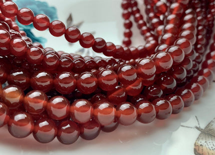 4mm 6mm 8mm 10mm 12mm 14mm AAA Natural Smooth Round Carnelian Beads July Birthstone Natural Dark Red Carnelian Beads 15 Inches Strand #2874