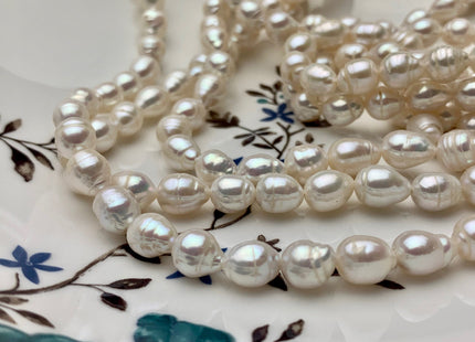 6-7x8 mm Natural White Baroque Freshwater Pearl Beads Genuine High Luster Natural White Baroque Freshwater Pearls 46 Pieces #P1569