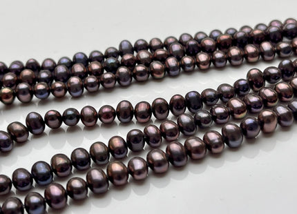 6 mm Purplish Peacock Color Potato Freshwater Pearl Beads, Genuine Freshwater Pearl Beads #1128
