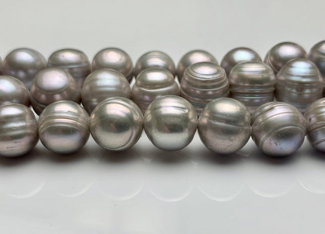 11-12mm Gray Ringed Potato Freshwater Pearl Beads Genuine Freshwater Pearls Ringed Potato Freshwater Pearls #1170