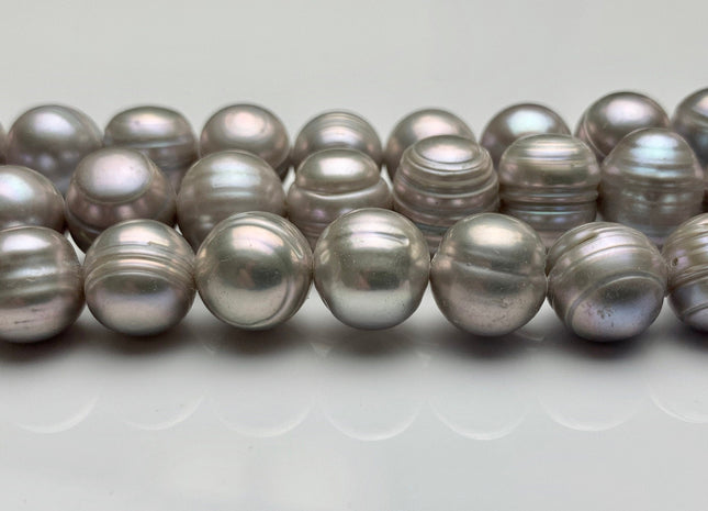 11-12mm Gray Ringed Potato Freshwater Pearl Beads Genuine Freshwater Pearls Ringed Potato Freshwater Pearls #1170