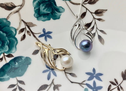 One Piece 925 Sterling Silver/Gold Pendant Setting Findings For Half Drilled Pearls Oval Leaf Design Pearl Mounting DIY Jewelry #10191