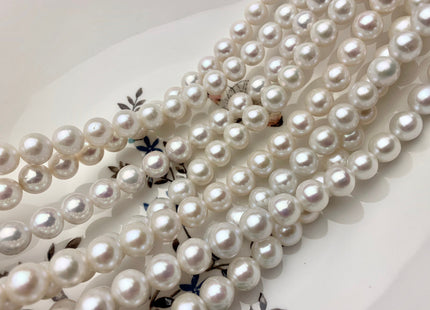 8.5-9 mm AAAAA Natural White Round Freshwater Akoya Pearl Beads Genuine Natural White Very High Luster Chinese Akoya Pearls 46 Beads #P1602