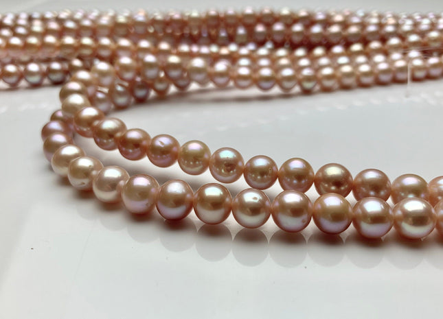 8 mm AA Natural Pink Freshwater Pearl Semi Round Freshwater Pearl Beads Genuine Natural Color Near Round Freshwater Pearls #1855