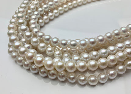 8.5-9 mm AAAAA Natural White Round Freshwater Akoya Pearl Beads Genuine Very High Luster Edison Akoya Quality Pearl 46 Beads #P1602