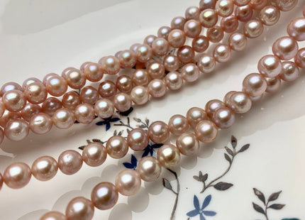 8 mm AA Natural Pink Freshwater Pearl Semi Round Freshwater Pearl Beads Genuine Natural Color Near Round Freshwater Pearls #1855
