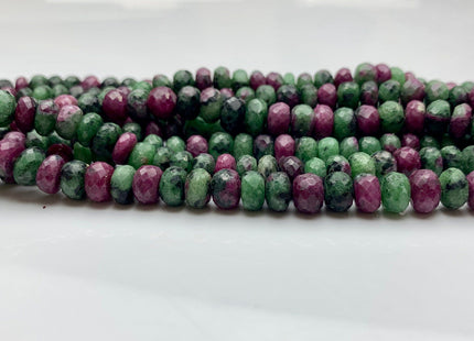 7mm 8mm AAA Top Quality 100% Natural Faceted Rondelle Ruby Zoisite Gemstone Beads Genuine Ruby Zoisite Loose Beads 8 Inches Strand #2514