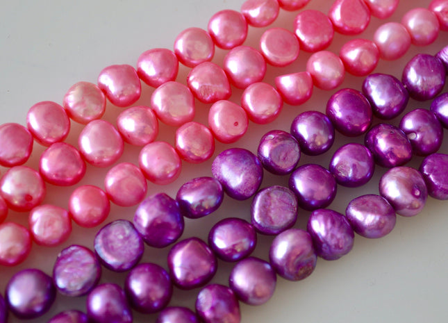 8-9x8-10mm Potato Nugget Pink & Purple Color Freshwater Pearl Beads #921