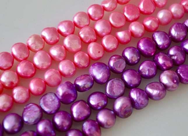 8-9x8-10mm Potato Nugget Pink & Purple Color Freshwater Pearl Beads #921