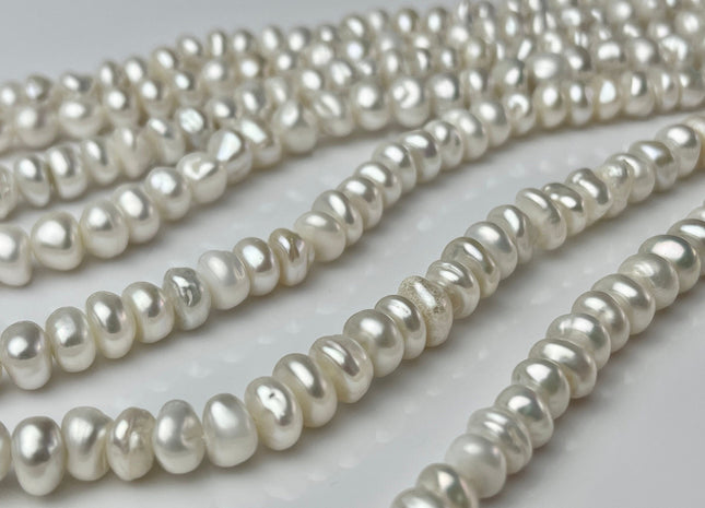 7 mm AA Natural White Color Keshi Disc Freshwater Pearl Beads Center Drilled Genuine Natural Color Keshi Disc Shaped Pearls #P2243