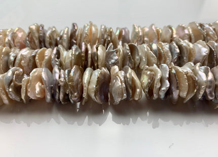 14-15 mm AAA Natural Champagne OR Mauve Pink Mixed Color Freshwater Keishi Cornflake Petal Pearls Rondelle Shape Center Drilled Beads #1309