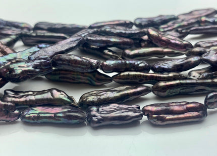 7x22-25 mm Peacock Or Green Peacock Freshwater Biwa/Stick Pearls, Genuine High Luster Peacock Biwa Stick Freshwater Pearls #P1827