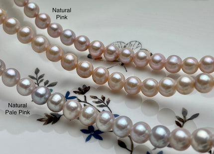 8 mm AA Natural Pink OR Pale Pink Near Round Freshwater Pearl Beads Genuine Natural Freshwater Pearls High Luster Natural Pink Pearls #532