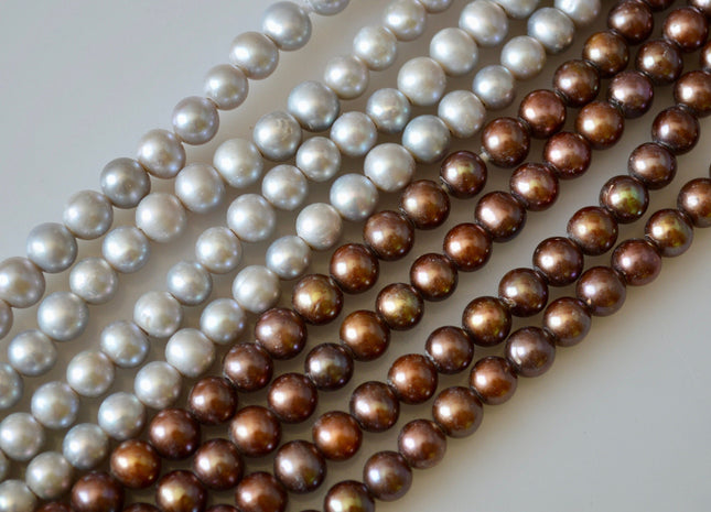 8-8.5mm Large Hole Freshwater Pearl Beads Round/Potato Shape Hole 2mm #788