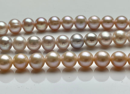 8 mm AA Natural Pink OR Pale Pink Near Round Freshwater Pearl Beads Genuine Natural Freshwater Pearls High Luster Natural Pink Pearls #532